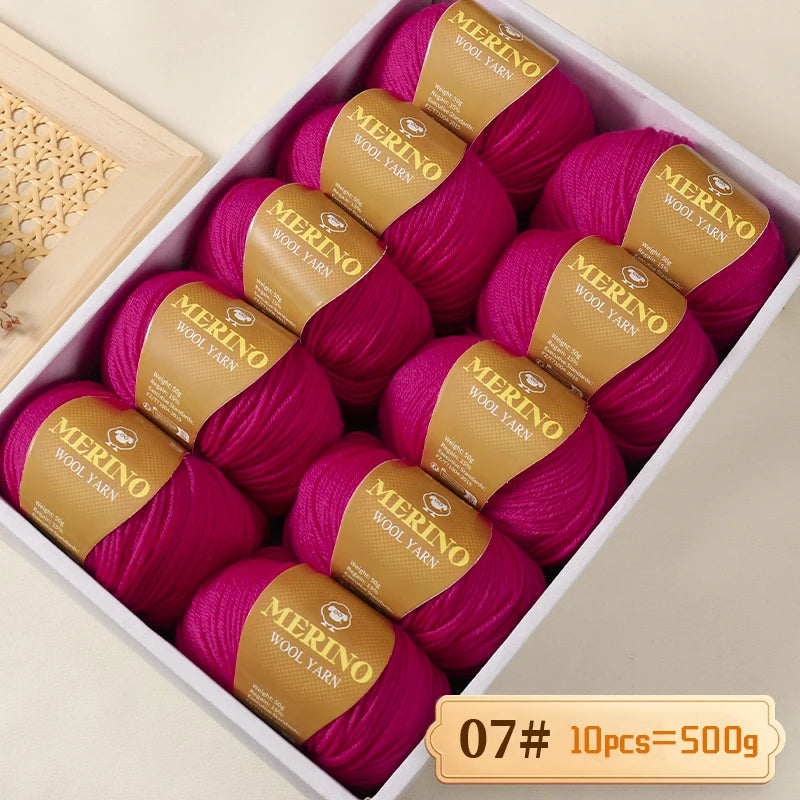 500 g de fil de laine d'alpaga mi-fin 212 de haute qualité, adapté au tricot de pulls, d'écharpes et de chapeaux, 10 écheveaux/paquet