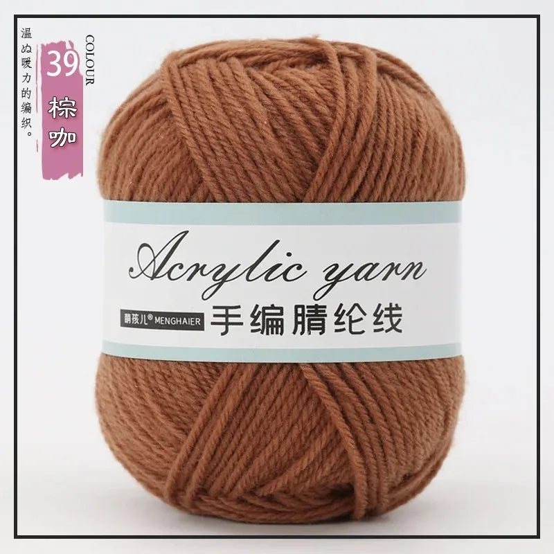 Fil tricoté en acrylique mélangé à 4 brins, avec crochet pour pull, chaussures, pantoufles, écharpe, démarreur tissé à la main pour débutants