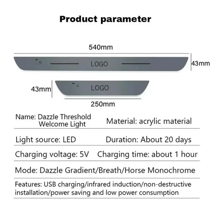 Lumière de seuil de porte de voiture personnalisée, lampe de budgétaire de logo, LED mobile de puissance, plaque de bienvenue, lumière de pédale, protection des portes de voiture