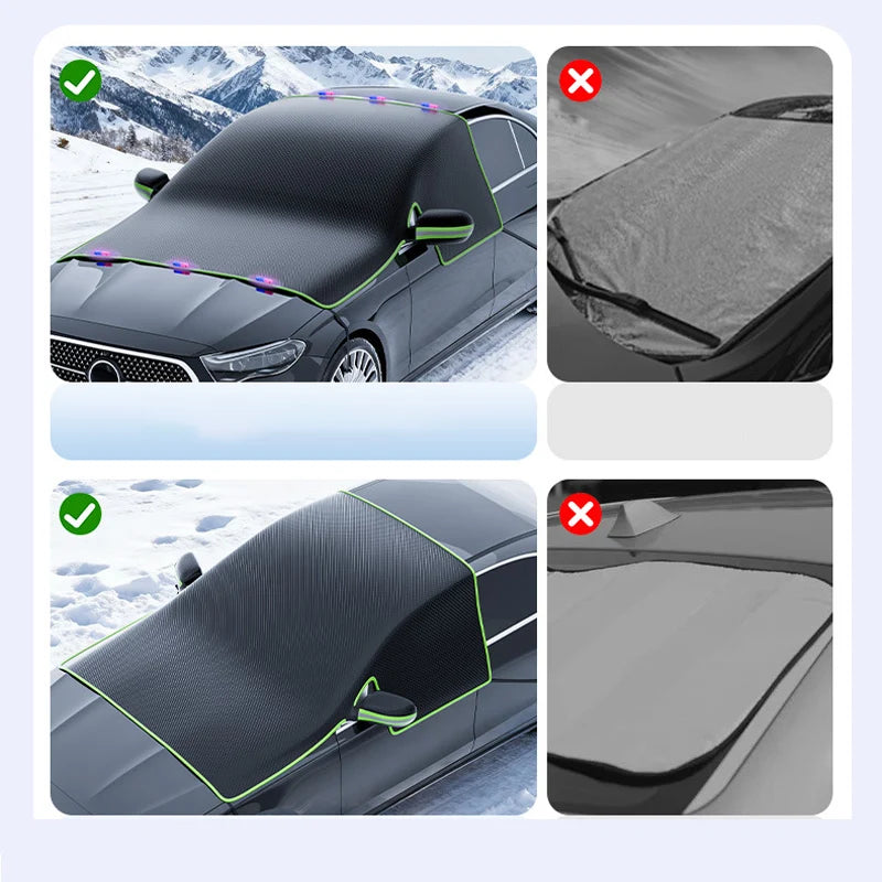Bouclier de neige pour fenêtre de voiture, pare-brise entièrement enveloppé pour l'extérieur, imperméable, Protection contre la glace, hiver