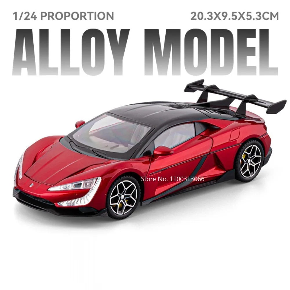 1:24 BYD YANGWANG U9 Lambor Sian voitures modèles miniatures jouets roue Absorption des chocs lumière musique supercar pour enfants Edutainment