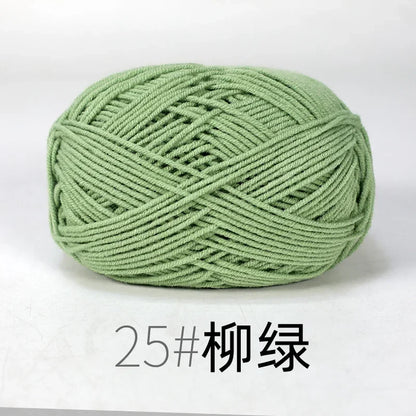 Fil de Lanas teint en coton au lait, 86 couleurs, 4 plis, pour bébé, chapeau, écharpe, pull, poupées, artisanat fait à la main