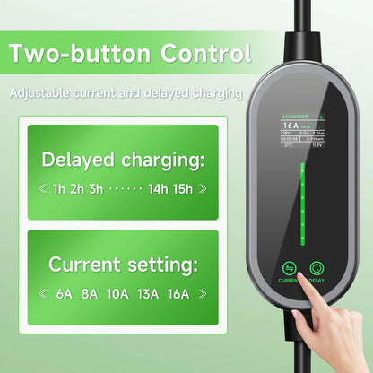 شاحن سيارات كهربائية محمول AFYEEV 3600 واط نوع 2 IEC62196-2 شاحن سيارات كهربائية نوع 1 SAE J1772 كابل شحن GBT EVSE صندوق حائط بقابس الاتحاد الأوروبي