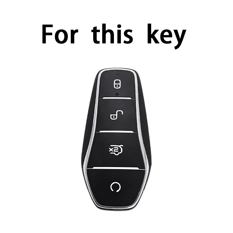 Étui pour clé de voiture en TPU à 4 boutons, housse de protection pour télécommande BYD Atto 3 Han EV Dolphin, accessoires automobiles
