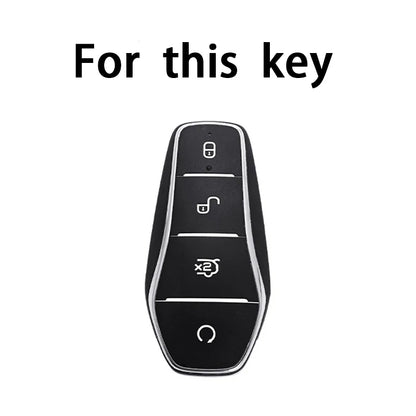 Étui pour clé de voiture en TPU à 4 boutons, housse de protection pour télécommande BYD Atto 3 Han EV Dolphin, accessoires automobiles