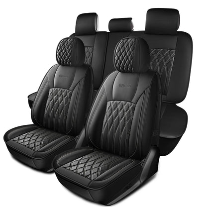 5 pièces housse de siège de voiture en cuir protecteur siège imperméable housses de siège automobile ensembles complets respirant ajustement universel couverture de sièges complets
