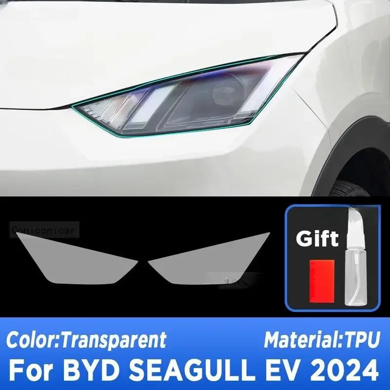Autocollant de film de protection transparent en TPU pour BYD SEAGcorde L EV, lumière de sauna extérieure de voiture électrique 2024, lampe avant anti-rayures