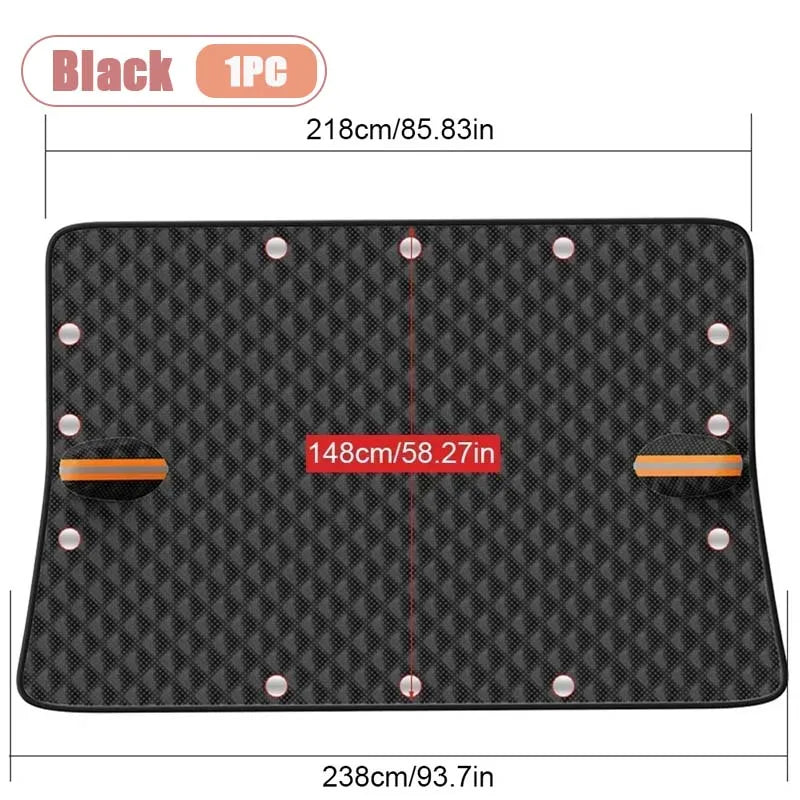 Couverture de pare-brise de voiture, 1 à 2 pièces, pare-soleil magnétique épais pour neige, demi-couvercle anti-gel, protection en verre, accessoires automobiles