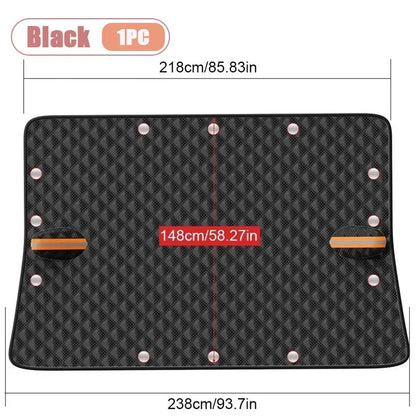 Couverture de pare-brise de voiture, 1 à 2 pièces, pare-soleil magnétique épais pour neige, demi-couvercle anti-gel, protection en verre, accessoires automobiles
