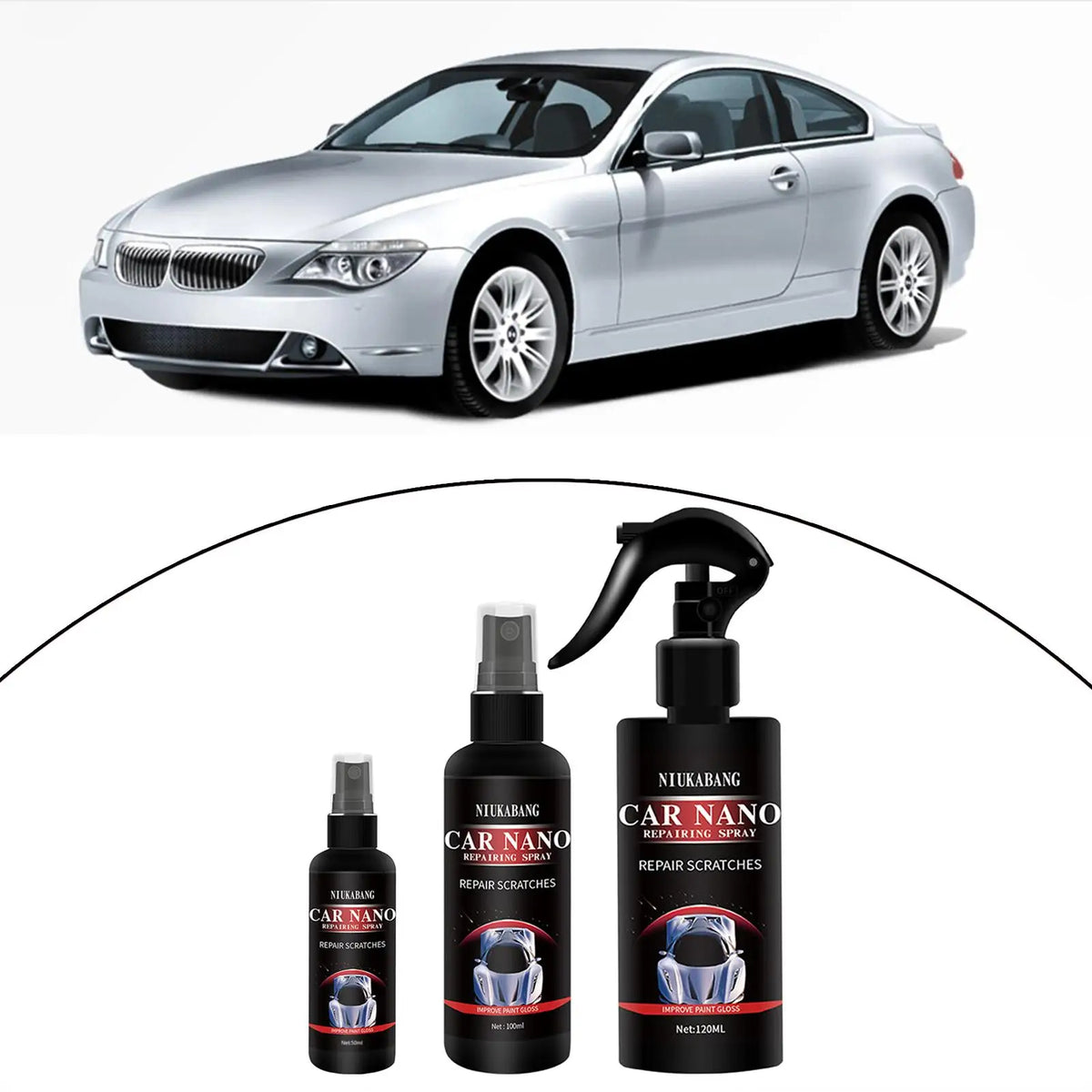 Revêtement de réparation Nano pour rayures de voiture, liquide d'oxydation par pulvérisation, verre Super hydrophobe