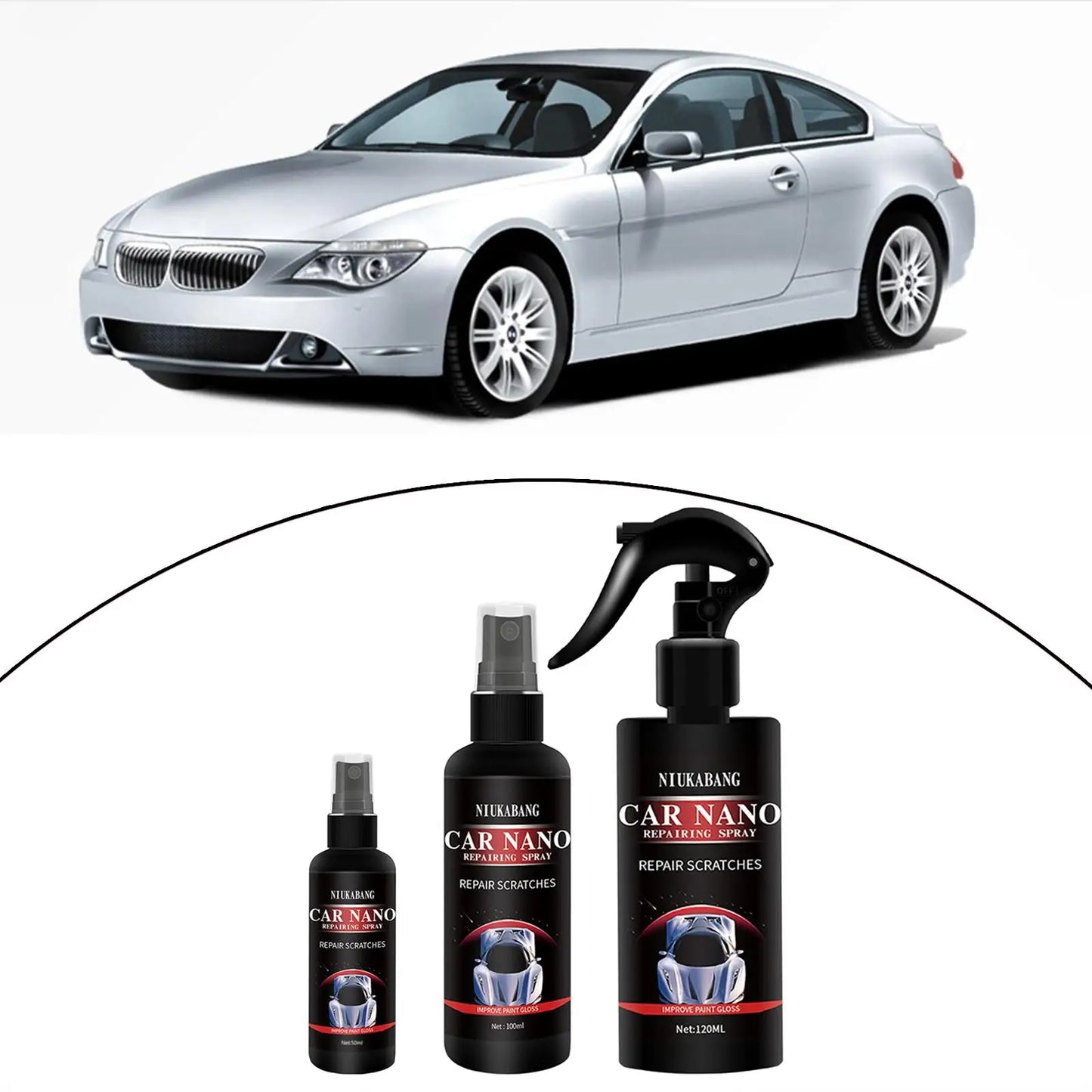 Revêtement de réparation Nano pour rayures de voiture, liquide d'oxydation par pulvérisation, verre Super hydrophobe