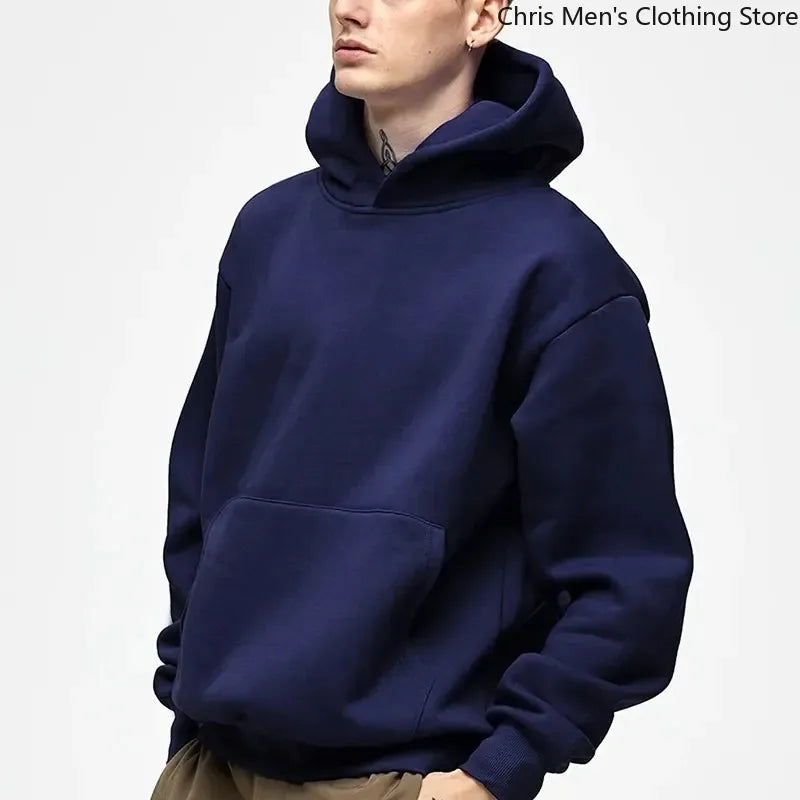 Sweat-shirt à capuche pour hommes automne/hiver, sweat-shirt de couleur unie Simple et à la mode, haut à manches longues assorti pour hommes et femmes