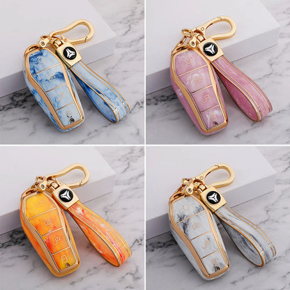 Étui souple pour clé de voiture en TPU, télécommande à 4 boutons, housse de protection, accessoires durables pour BYD Qin Plusdmi Atto 3 Han EV DolDave