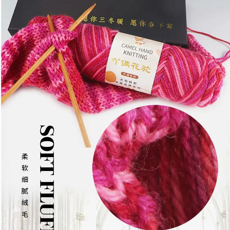 Fil de Barrage pour Ogo Tricot en Coton Mélangé, Peigné, Crochet Arc-en-ciel, DIY, Pull, Chapeau, 3mm, 100g