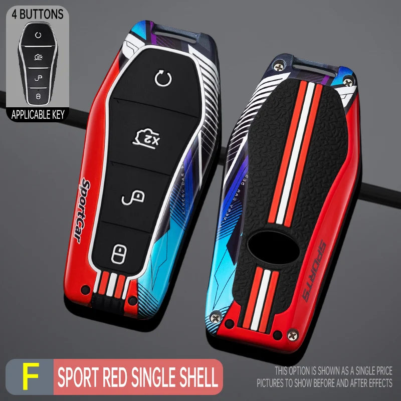 Porte-clés de voiture en alliage de Zinc, pour BYD Han Ev Tang Dm/Qin PLUS/Song Pro/MAX/Yuan Dolphin E2, coque de protection de décoration de clé de voiture