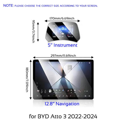 Protecteur d'écran pour BYD Atto 3 Yuan Plus 2022 – 20225, Film en verre trempé, housse de protection pour instruments de Navigation, accessoires de voiture