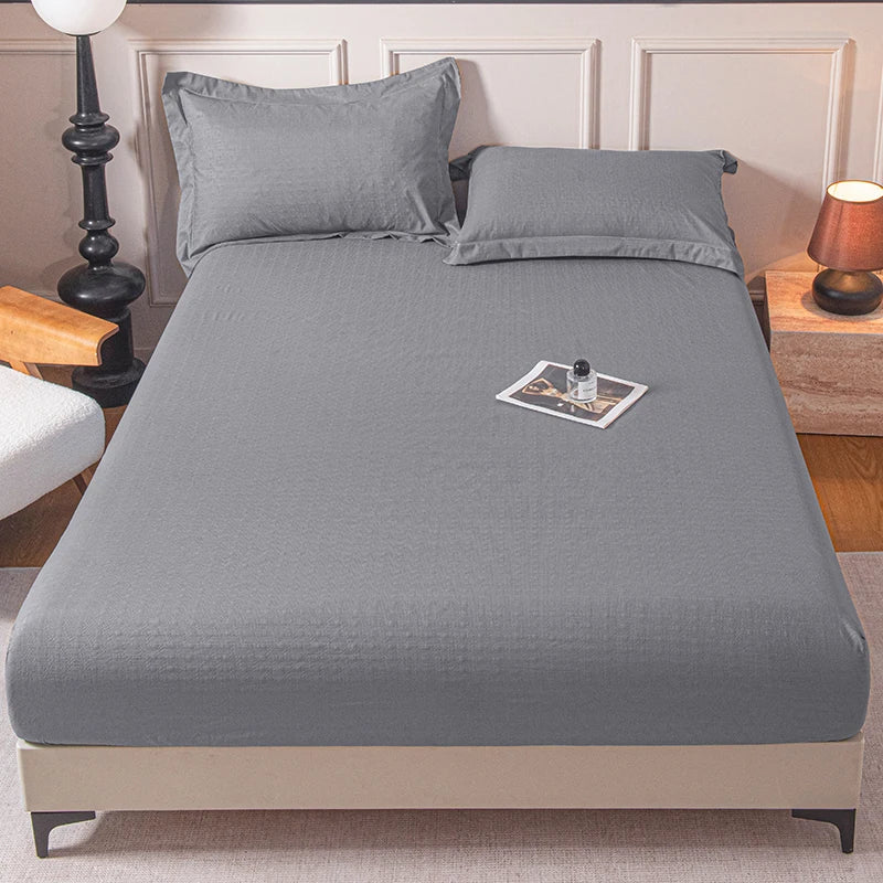 Housse de matelas unie douce pour la maison, drap-housse avec bande élastique pour lit simple, double, king, queen 90/120/150/180/200CM