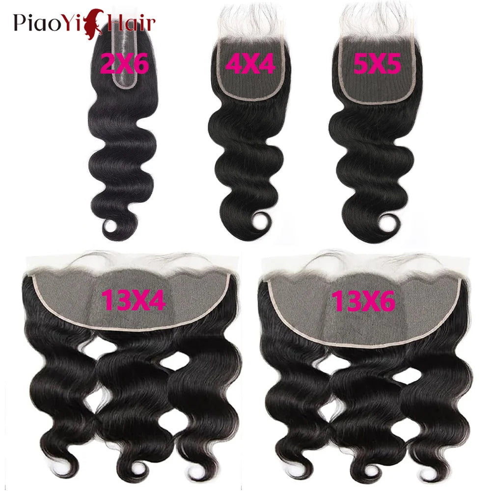 Vague de corps 13x6 13X4 HD dentelle frontale brésilienne cheveux humains pré-épilés 4x4 5x5 dentelle transparente 2x6 Hd dentelle fermeture cheveux humains