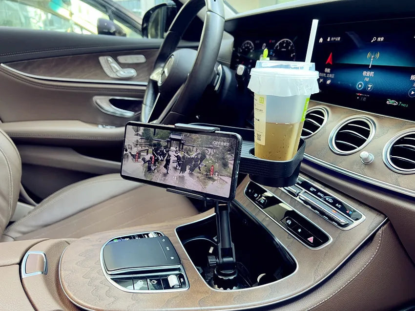 Plateau porte-gobelet réglable pour voiture, Table rotative à 360 degrés pour fente de téléphone, porte-boissons organisé pour aliments, accessoires de voiture