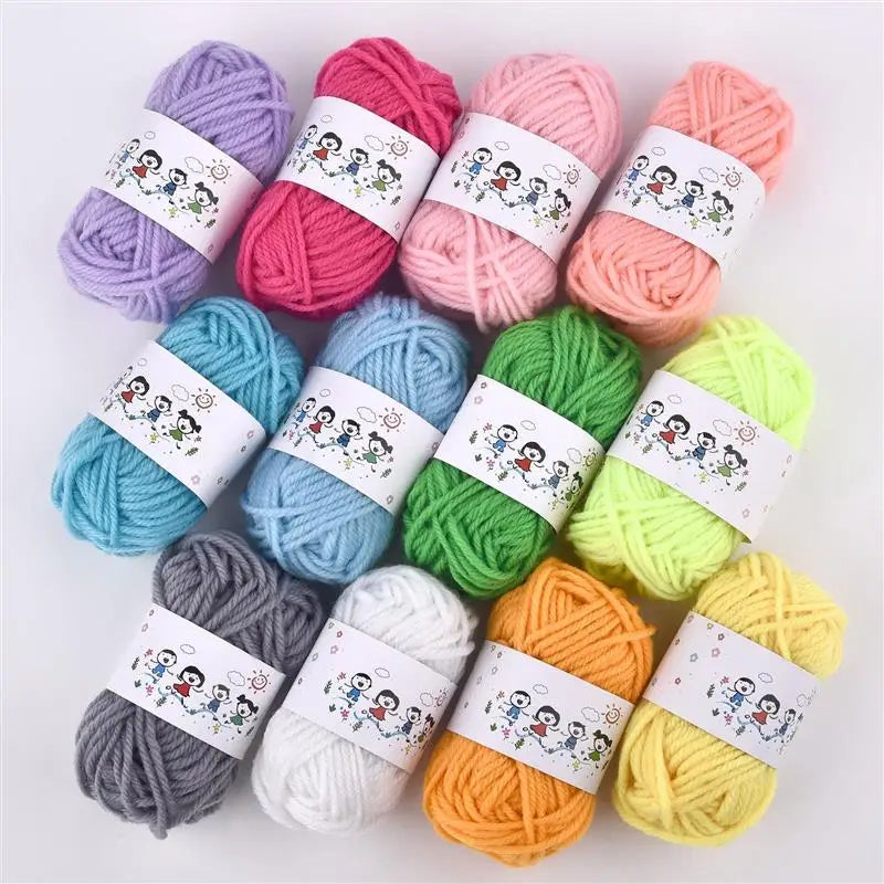 Ensemble de 12 couleurs de Fibers acryliques, fil de laine à tricoter, Lanas teints pour l'artisanat au Crochet, pull, chapeau, poupées à bas prix