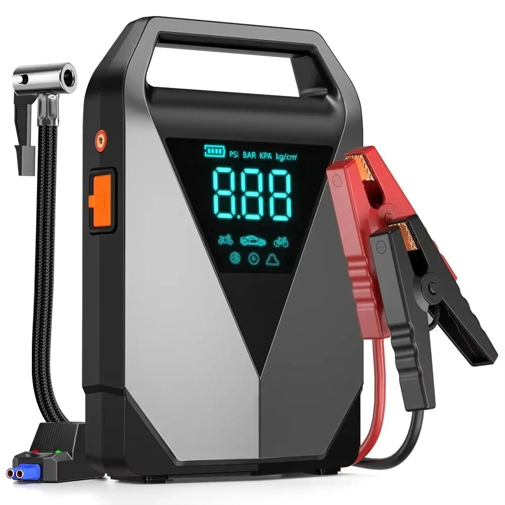 Démarreur de saut de voiture Portable, pompe à Air 150psi, compresseur d'air, pompe à pneus 2500A, Booster de batterie de voiture, dispositif de démarrage automatique, paquet de saut 12V