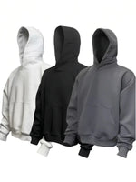 Sweat-shirt à capuche Bla Boxy pour homme, automne-hiver, surdimensionné, style américain, rigide et solide, en coton et polyester, décontracté...