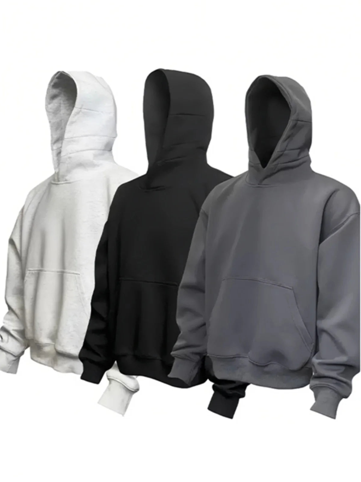 Sweat-shirt à capuche Bla Boxy pour homme, automne-hiver, surdimensionné, style américain, rigide et solide, en coton et polyester, décontracté...