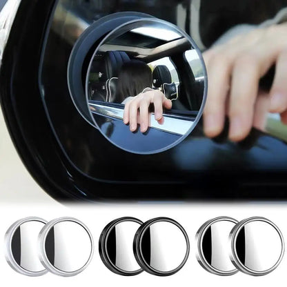 Rétroviseur d'angle mort de voiture grand angle résistant à 360 avec cadre, petit rétroviseur rond, barrage de voiture, rétroviseur auxiliaire convexe