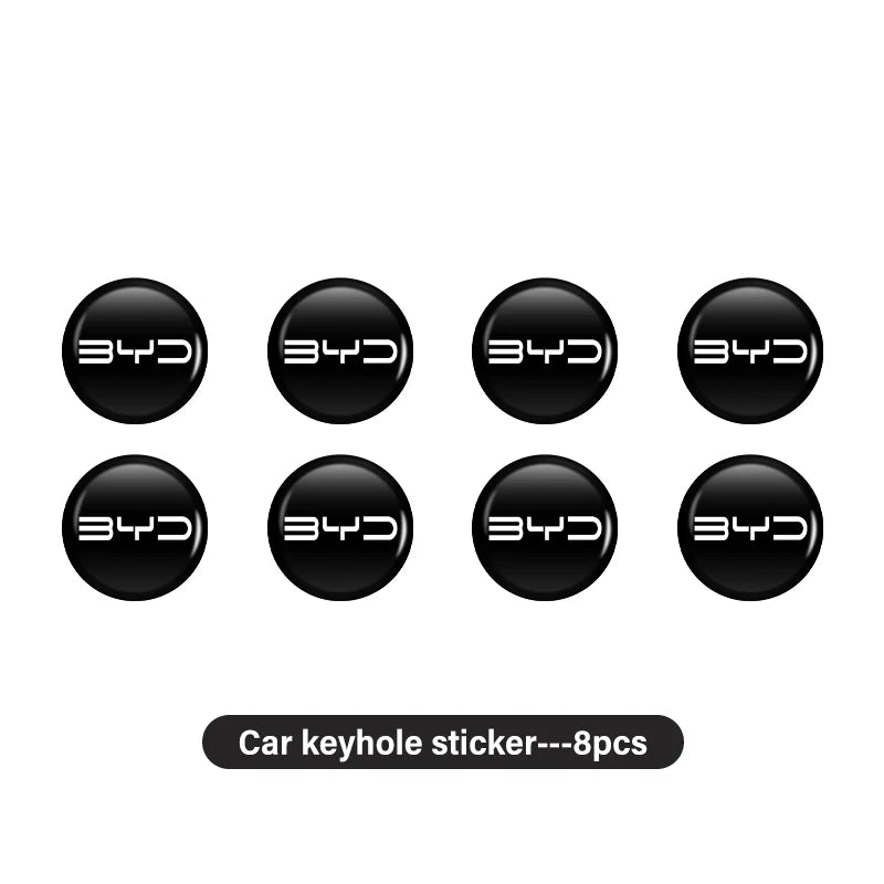 Autocollants de protection pour noyau de serrure de trou de serrure de porte de voiture, 8 pièces, pour BYD Tang MAX DMI Qin EV600 Han EV Yuan Song PLUS Pro