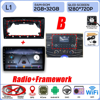 Autoradio Android 16 pour Ford Transit personnalisé Transit V363 350 lecteur multimédia Carplay Navigation GPS 4G Wifi vidéo stéréo 2din