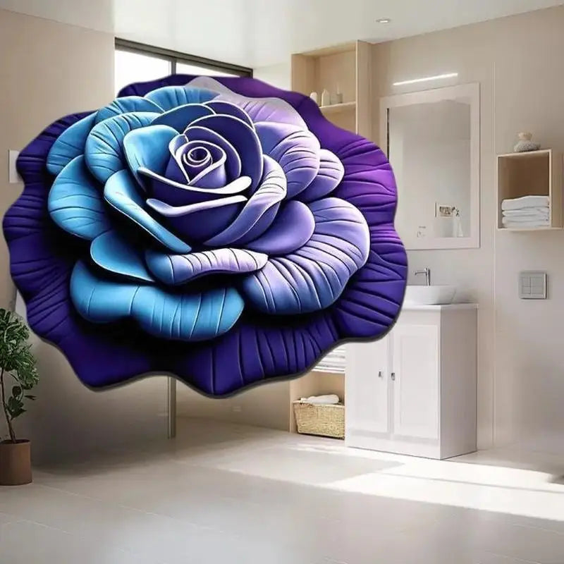 Tapis de sol en forme de fleur, tapis de sol en forme de pivoine souple, durable, 40x40cm/60x60cm, antidérapant, absorbant, pour salle de bain, salon