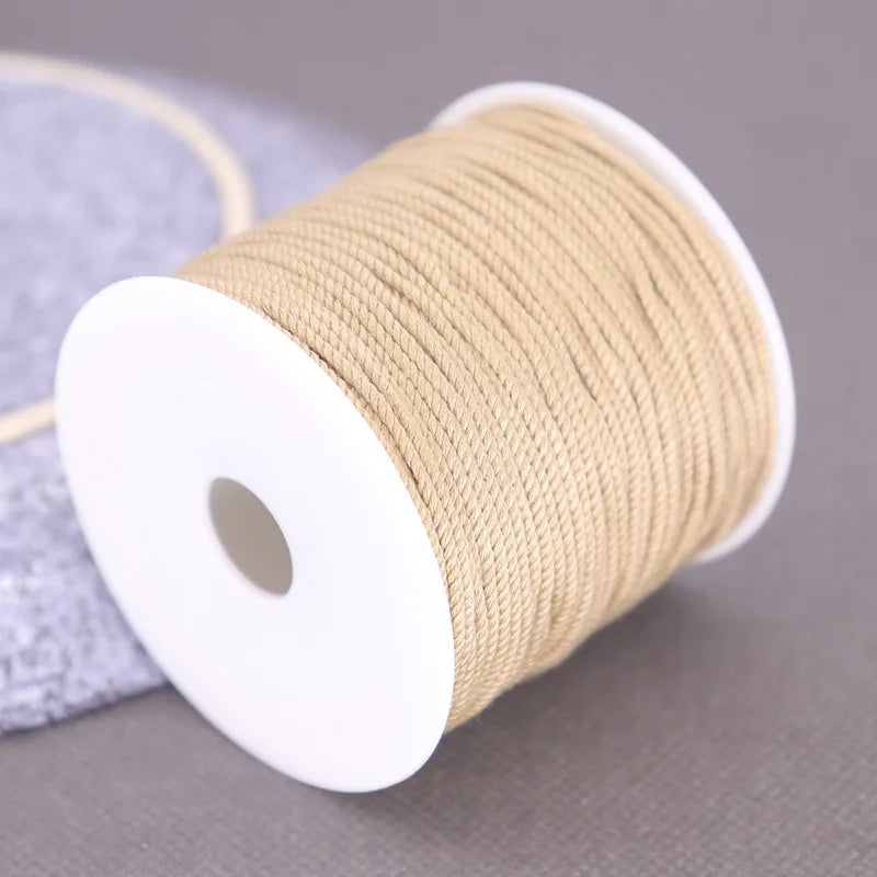 Corde de coton pour macramé, ficelle, ficelle, fil, artisanat, couture, tentures murales faites à la main, bohème, fête de mariage, décoration d'intérieur, 1.2mm, 37m