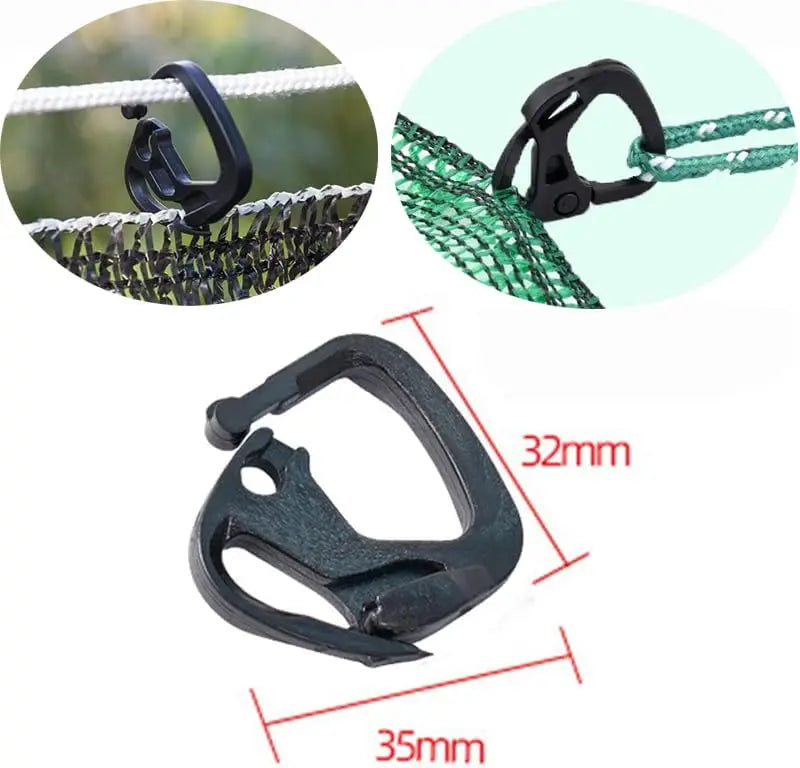 Clips de fixation en plastique pour toile d'ombrage, crochets de suspension, pinces à boucle pour filet pare-soleil, filet anti-oiseaux, serre de jardin