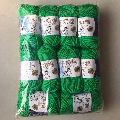 Fil de laine et de coton au lait, 500g, fil au Crochet pour écharpe tricotée à la main, pull, sacs de poupées, bricolage, fournitures de tricot au Crochet, 10 pièces/lot