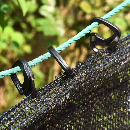 20/50/100 pièces Crochets noirs pour filet pare-soleil, Outil d'installation Agraffe pour filet pare-soleil de jardin, Support de suspension pour clôture de cour extérieure et de volière