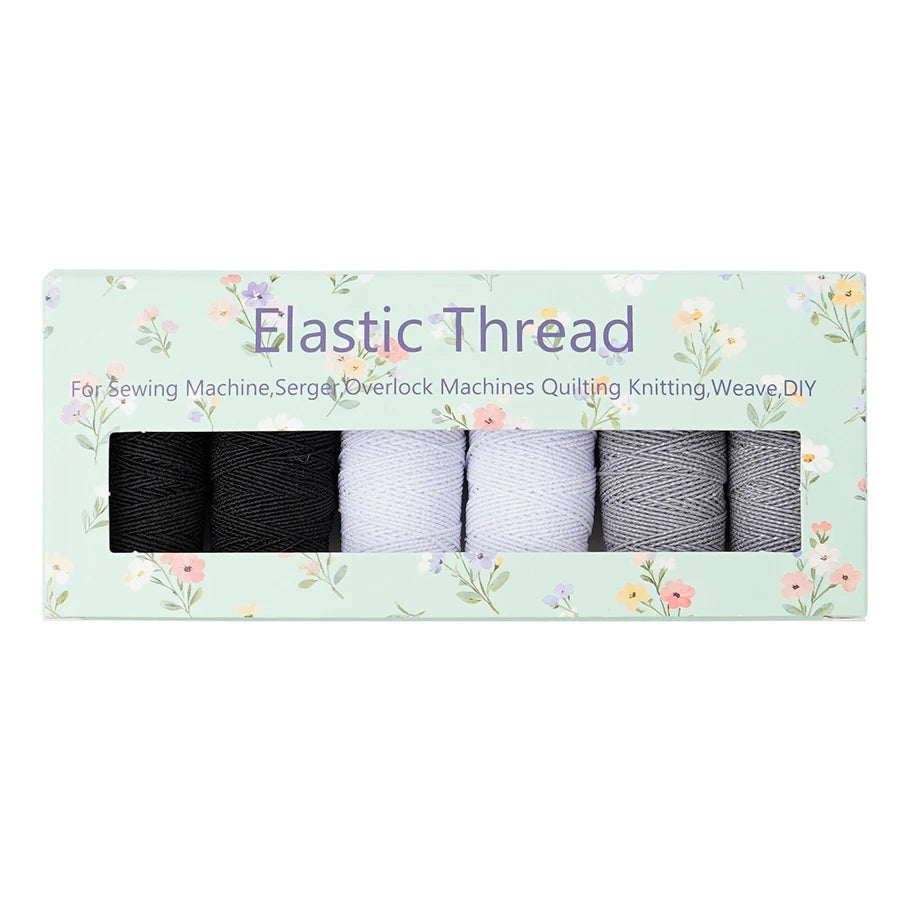 Fil inférieur et fil élastique pour machine à coudre, 0.6mm d'épaisseur, 20 mètres (fil fin en polyester à haute élasticité) avec étiquettes de perles
