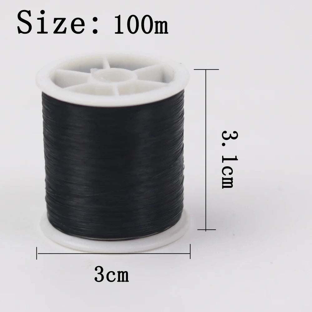 Fil Invisible en Nylon de 100M, fil inelastique pour Bracelet, cordon de bijoux, fil pour suspendre des ornements, passionnés de couture, 0.13mm