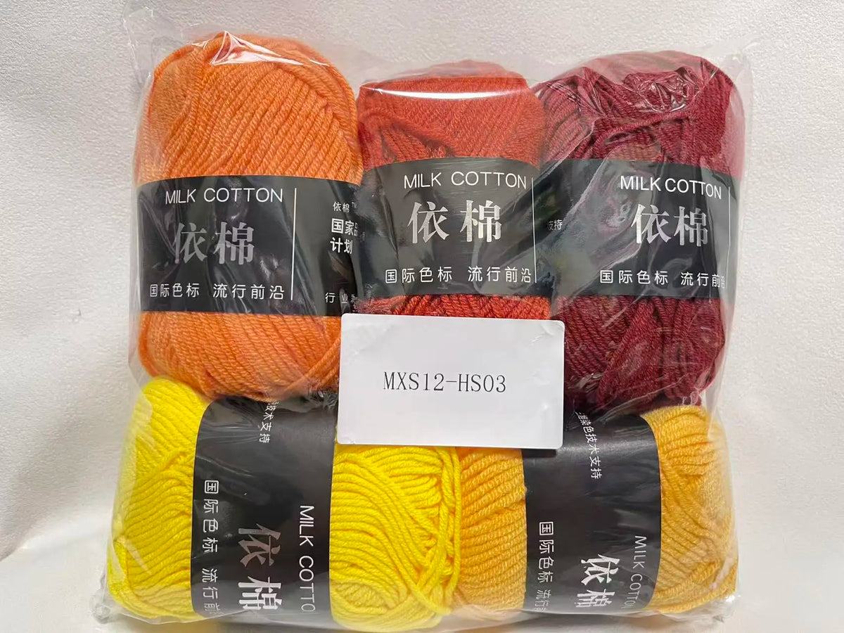 Combinaison de fils de coton au lait, couleurs mélangées, ensemble de fils à tricoter au Crochet pour bricolage artisanal, pull, écharpe, tricot, 5 pièces