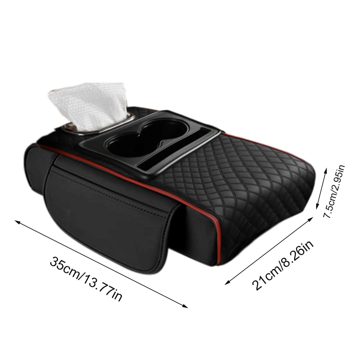 Coussin d'extension multifonctionnel pour accoudoir de voiture, coussin de console centrale épaissi de 7,5 cm, support de coude, organisateur de voiture
