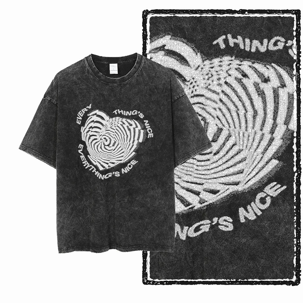U1 STREE THEME graphique exclusif unisexe coton lavé à l'acide t-shirt Cool Vintage Streetwear hommes t-shirts grande taille t-shirt pour hommes