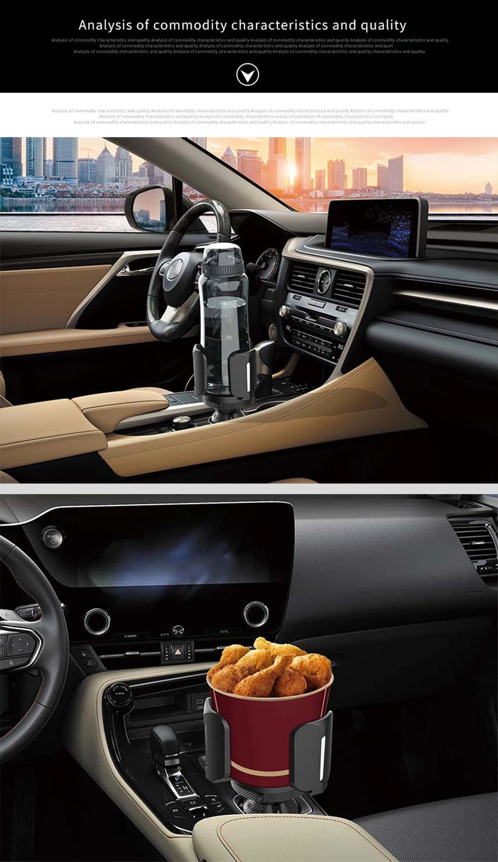 Base de tasse de boisson multifonctionnelle pour véhicule, avec porte-gobelet réglable, porte-gobelet de voiture extensible amélioré