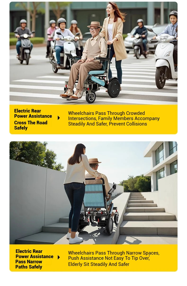 Fauteuil roulant électrique léger et pliable, Intelligent, entièrement automatique, haut de gamme, pour personnes âgées, mobilité