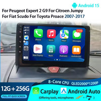 Autoradio Carplay pour Peugeot Expert 2 G9 pour citroën Jumpy pour Fiat Scudo pour Toyota Proace 2007-2017 Navigation GPS No 2din 4G