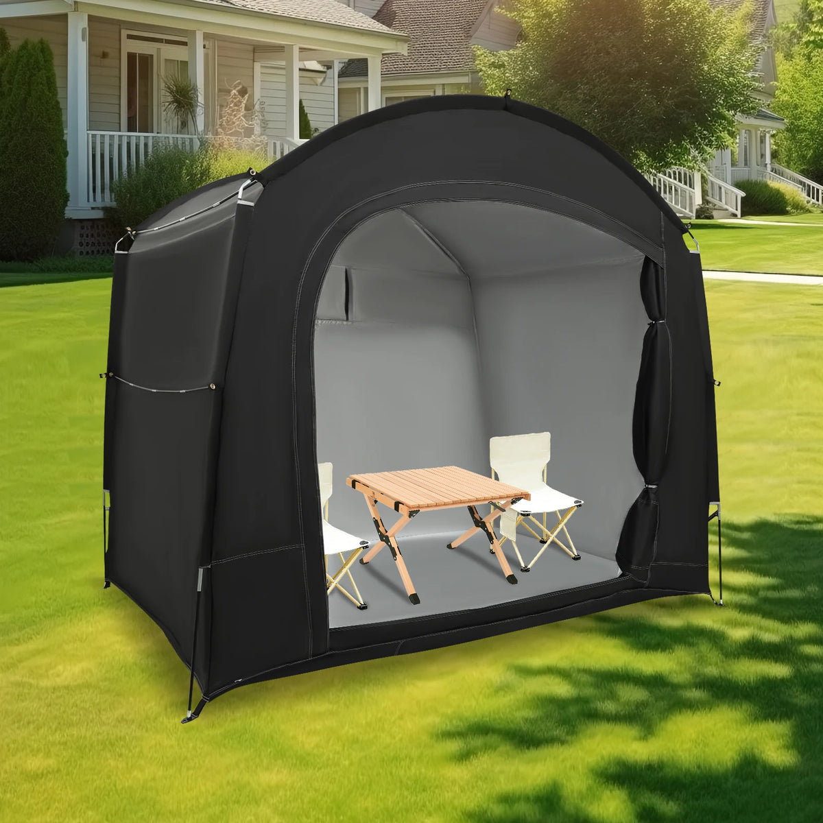 Abri de rangement de vélo pour 1-4 vélos, tente d'abri de vélo Portable et étanche 220x150x185cm, couverture de pare-soleil pliable en tissu Oxford 210D