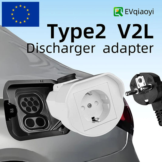 EVqiaoyi – adaptateur de déchargeur Type 2 V2L, prise ue 16A, décharge type2, pour BYD MG 4 Renault Jaecoo 7 Omoda Hyundi ZEEKR