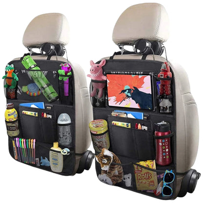Organisateur de dossier de siège de voiture, 10 poches de rangement avec écran tactile, support de tablette, protecteur pour enfants, accessoires de voiture