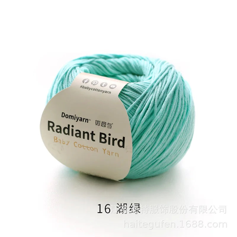 Fil de coton pur 100% biologique, fil pour bébé 50g pour tricoter, crochet et artisanat, crochet tissé à la main, pull, chapeau, fil d'écharpe