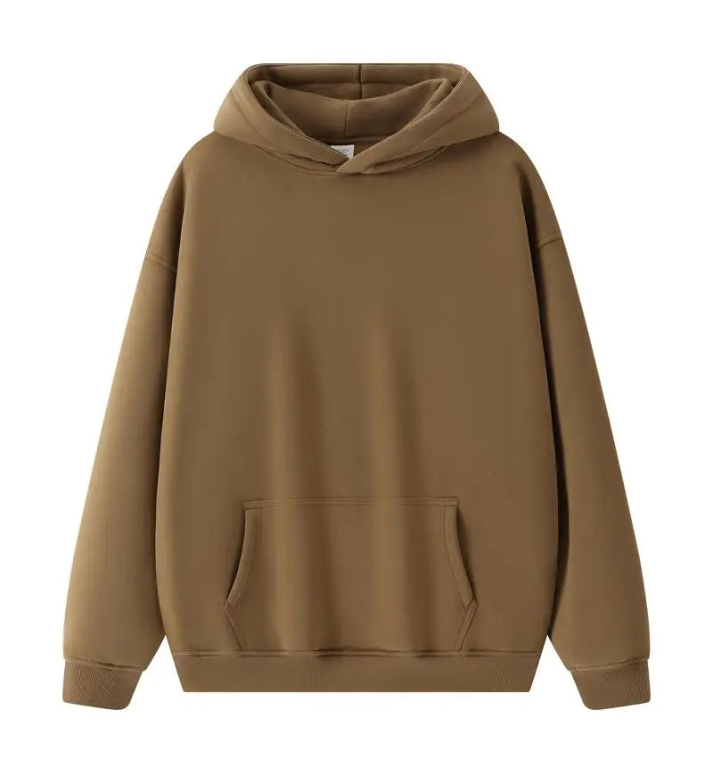 Bricolage LOGO personnalisé Image 17 + couleurs 400GSM chaud hommes surdimensionné goutte épaule sweats à capuche couleur unie mâle hiver avec sweat à capuche en polaire