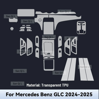 Film de protection transparent pour Console centrale intérieure Mercedes Benz GLC 2024 2025, teinte anti-rayures en TPU pour voiture, accessoires de rénovation