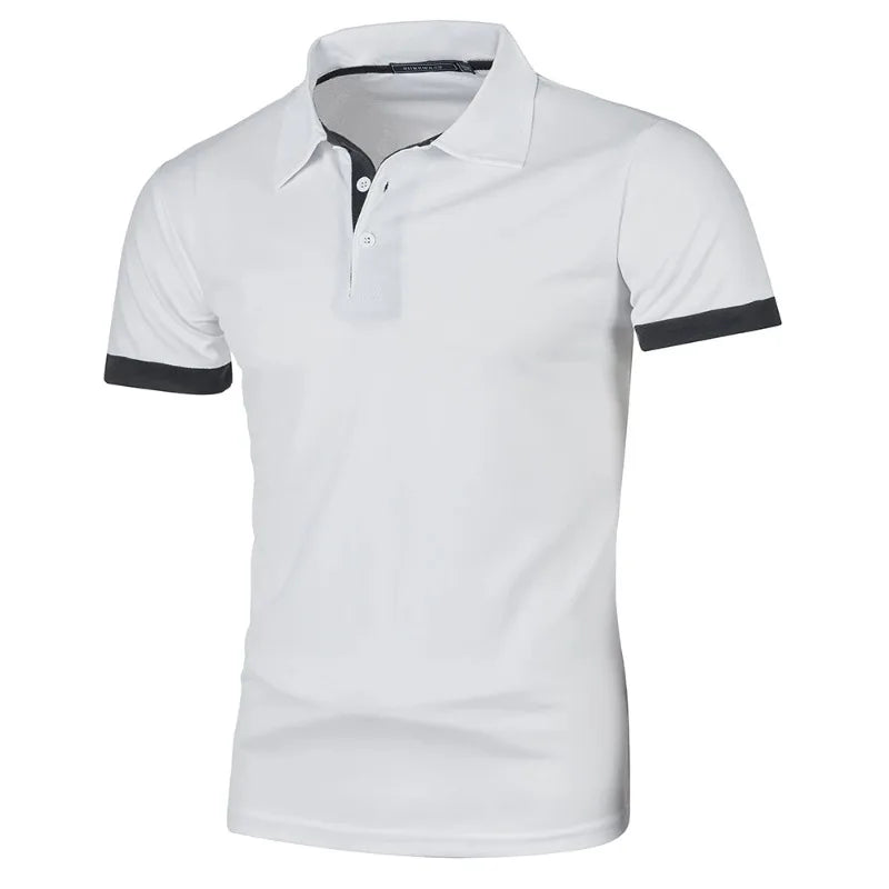 Polo à manches courtes pour hommes, couleur unie, Streetwear, t-shirts légers à revers pour hommes, hauts de Sport de Jogging d'été, nouvelle collection